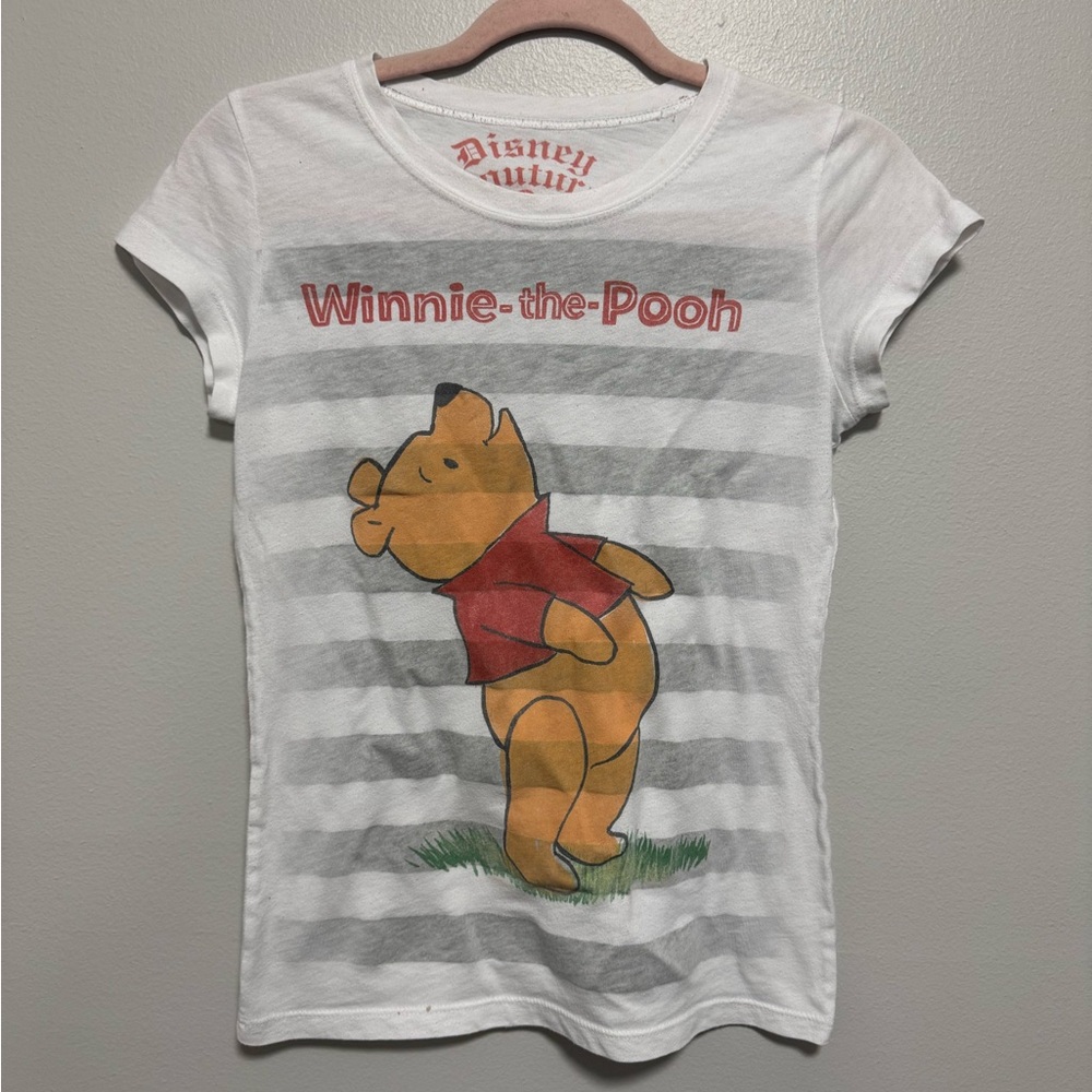Disney Couture Y2K Winnie The Pooh Striped Shirt